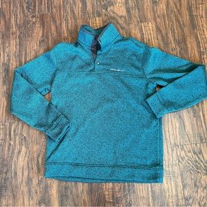 Eddie Bauer Men's Blue 1/4 Snap Button Up‎ Long Sleeve Sweatshirt Size L Large